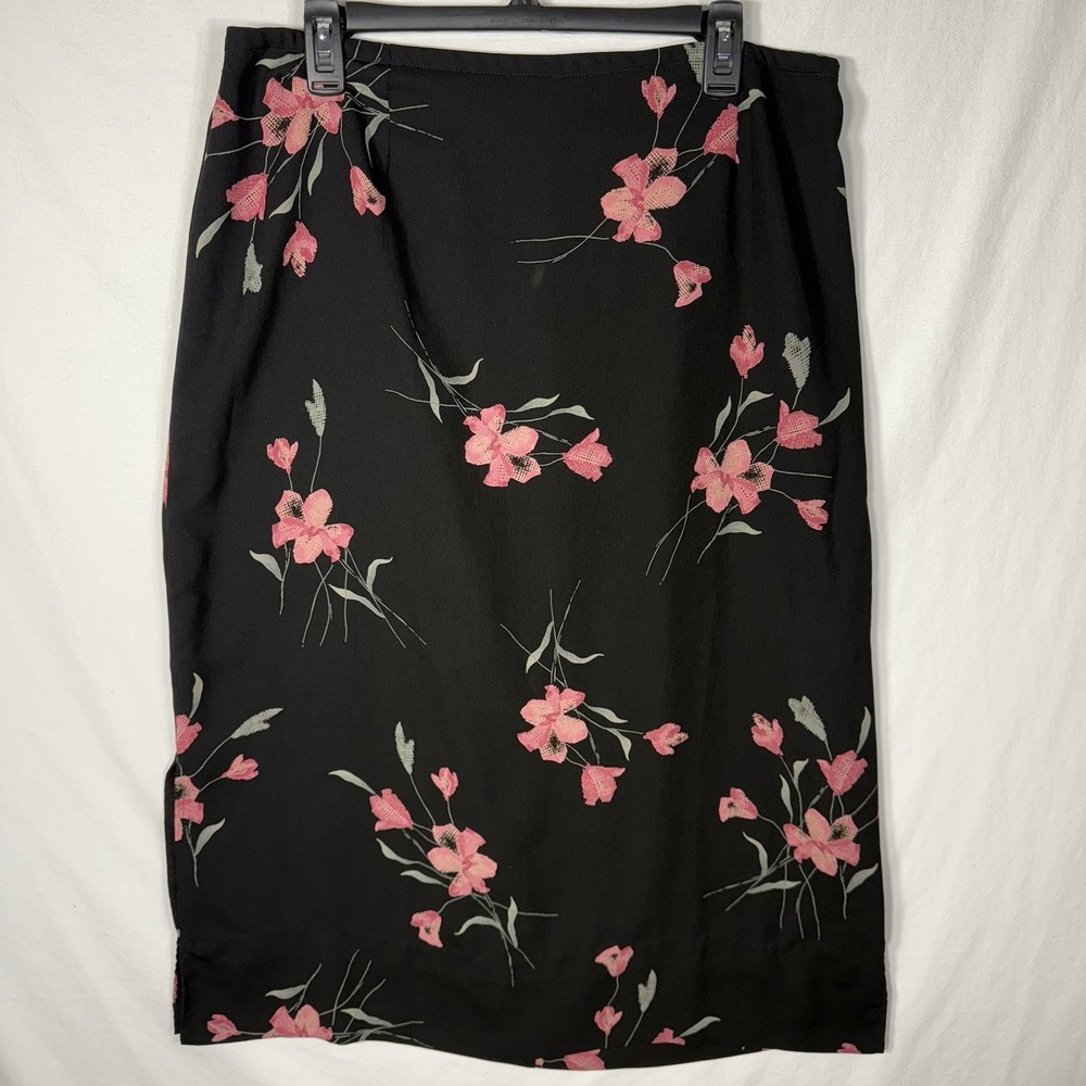 Black Flowy XL Skirt Midi Vintage Dark Romantic Fairy Goth Flowy Y2K Boho